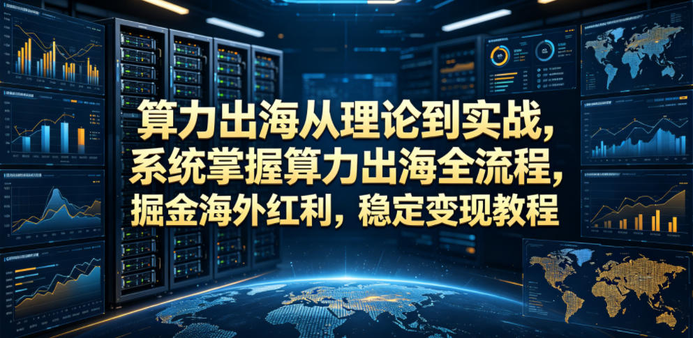 算力出海从理论到实战，系统掌握算力出海全流程，掘金海外红利，稳定变现教程-网赚项目平台