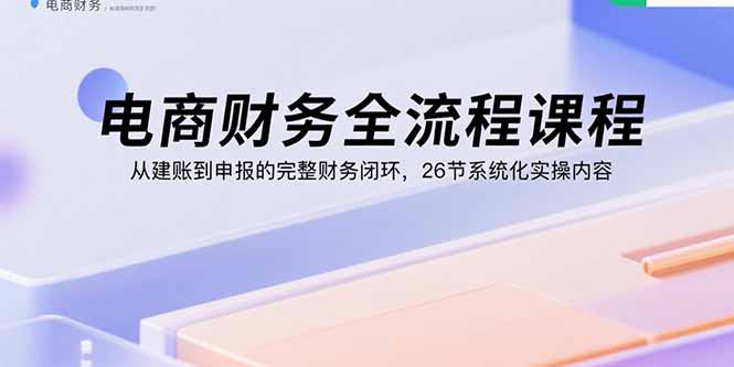 电商财务全流程课程:从建账到申报的完整财务闭环,26节系统化实操内容-网赚项目平台