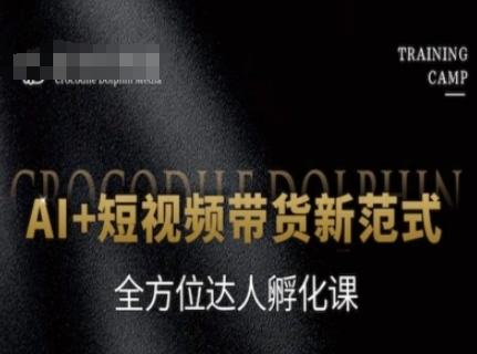 AI+短视频带货新范式，全方位达人孵化课-网赚项目平台