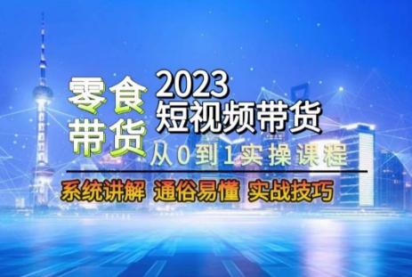 2023短视频带货-零食赛道，从0-1实操课程，系统讲解实战技巧-网赚项目平台