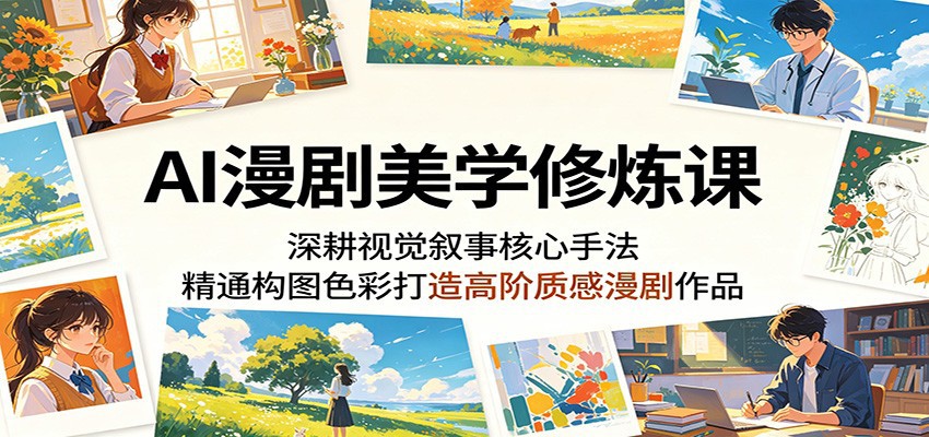 AI漫剧美学修炼课：深耕视觉叙事核心手法，精通构图色彩打造高阶质感漫剧作品-网赚项目平台