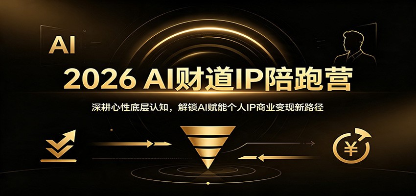 2026 AI财道IP陪跑营：深耕心性底层认知，解锁AI赋能个人IP商业变现新路径-网赚项目平台