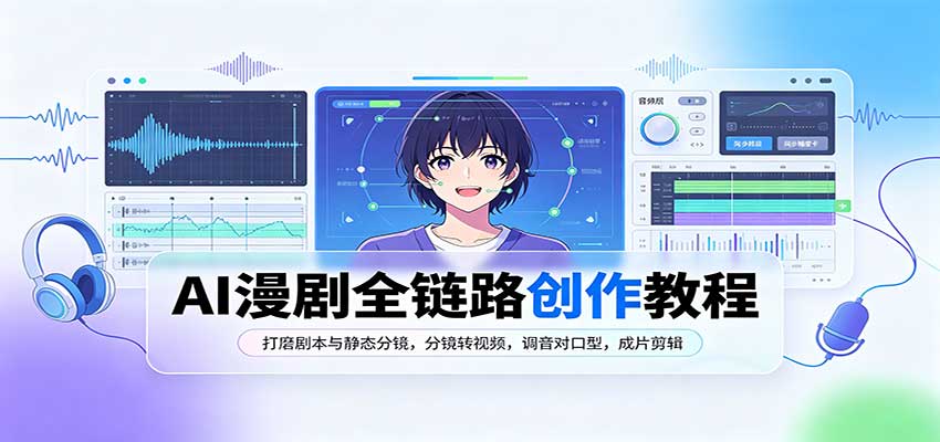 AI漫剧全链路创作教程：打磨剧本与静态分镜，分镜转视频，调音对口型，成片剪辑-网赚项目平台