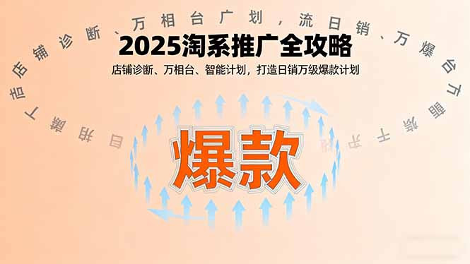 2025淘系推广全攻略，店铺诊断、万相台、智能计划，打造日销万级爆款计划-网赚项目平台