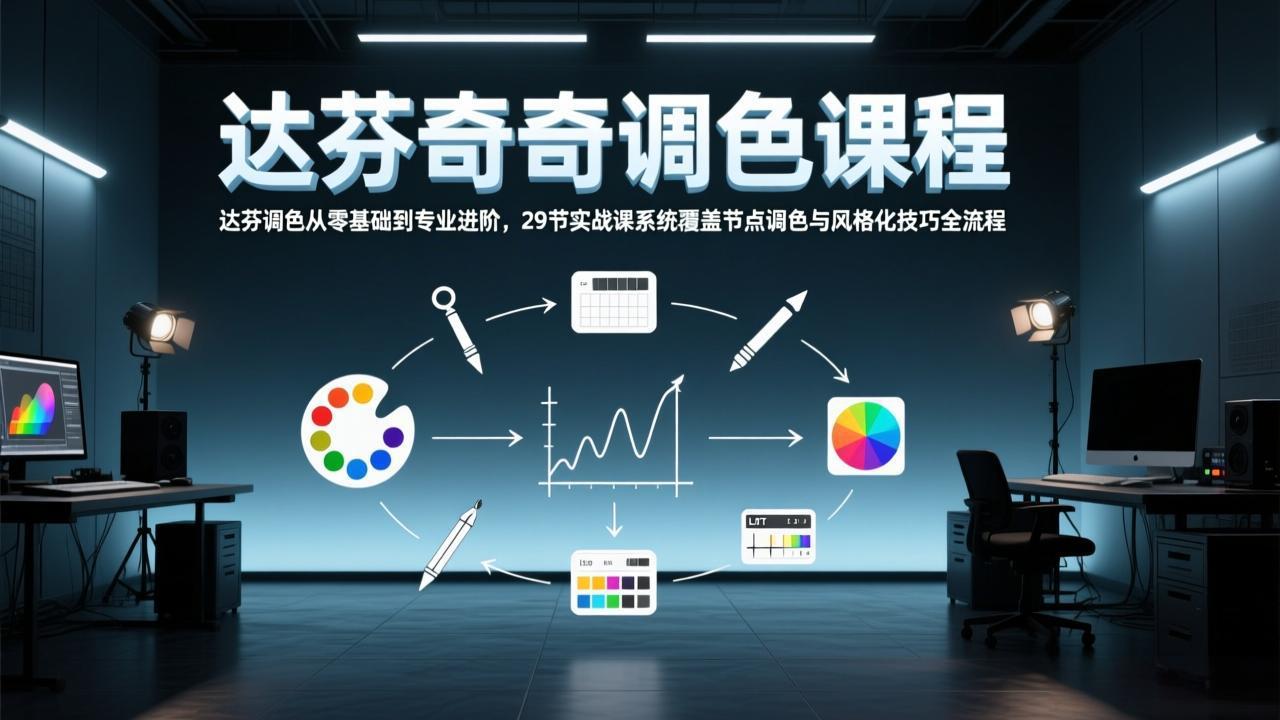 达芬奇调色从零基础到专业进阶，29节实战课系统覆盖节点调色与风格化技巧全流程-网赚项目平台