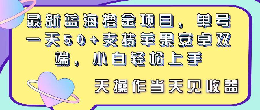 最新蓝海撸金项目，单号一天50+， 支持苹果安卓双端，小白轻松上手 当…-网赚项目平台