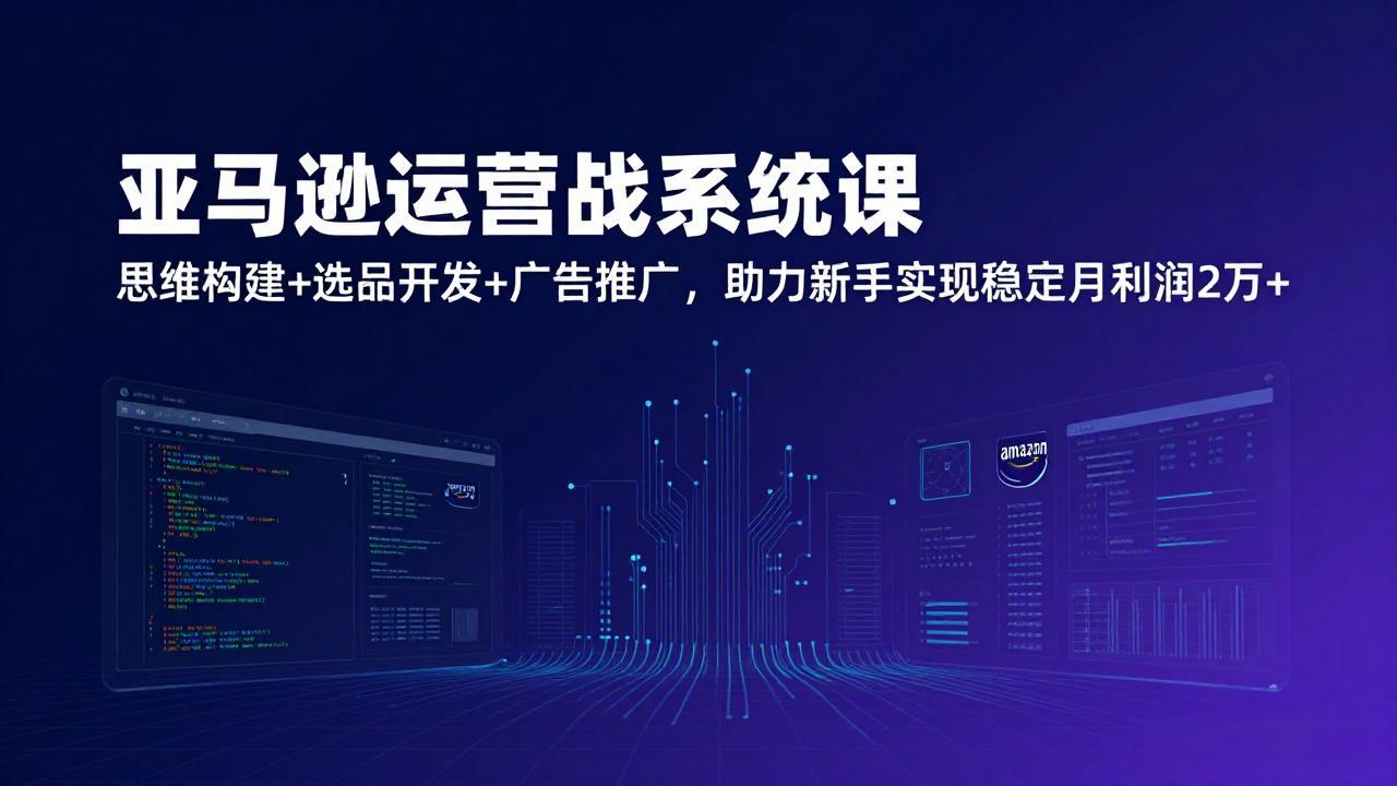 亚马逊运营实战系统课,思维构建+选品开发+广告推广,助力新手实现稳定月利润2万+(更新-网赚项目平台