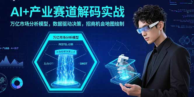 AI+产业赛道解码实战：万亿市场分析模型，数据驱动决策，招商机会地图绘制-网赚项目平台