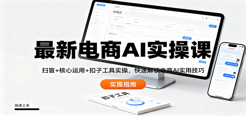 最新电商AI实操课：扫盲+核心运用+扣子工具实操，快速解锁电商AI实用技巧-网赚项目平台
