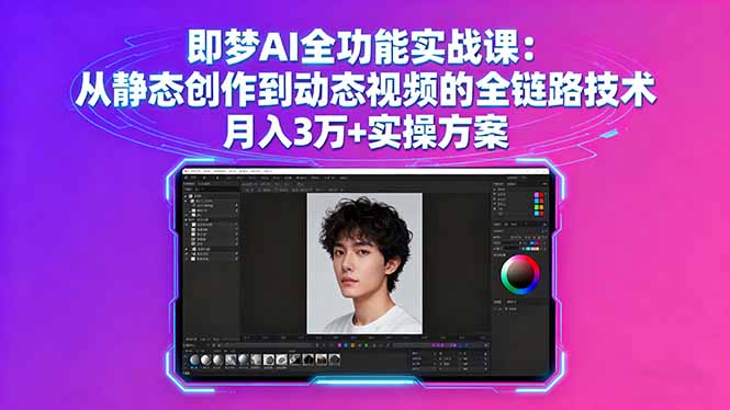 即梦AI全功能实战课：从静态创作到动态视频的全链路技术 月入3万+实操方案-网赚项目平台