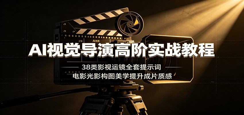 AI视觉导演高阶实战教程：38类影视运镜全套提示词，电影光影构图美学提升成片质感-网赚项目平台