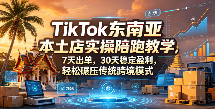 TikTok东南亚本土店实操陪跑教学，7天出单，30天稳定盈利，轻松碾压传统跨境模式-网赚项目平台