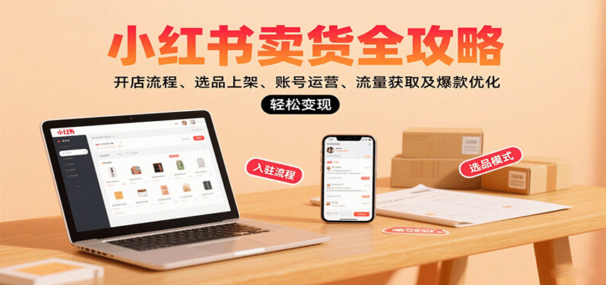 小红书卖货全攻略:开店流程、选品上架、账号运营、流量获取及爆款优化,轻松变现-网赚项目平台