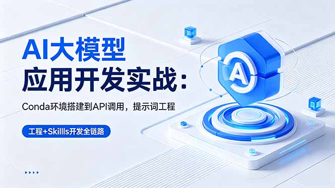 AI 大模型应用开发实战：Conda环境搭建到API调用，提示词工程+Skills开发全链路-网赚项目平台