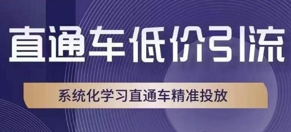 直通车低价引流课，系统化学习直通车精准投放-网赚项目平台