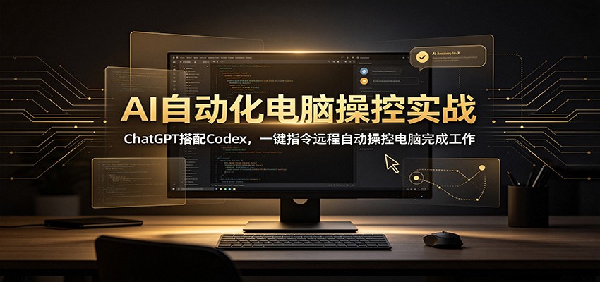 AI自动化电脑操控实战：ChatGPT搭配Codex，一键指令远程自动操控电脑完成工作-网赚项目平台