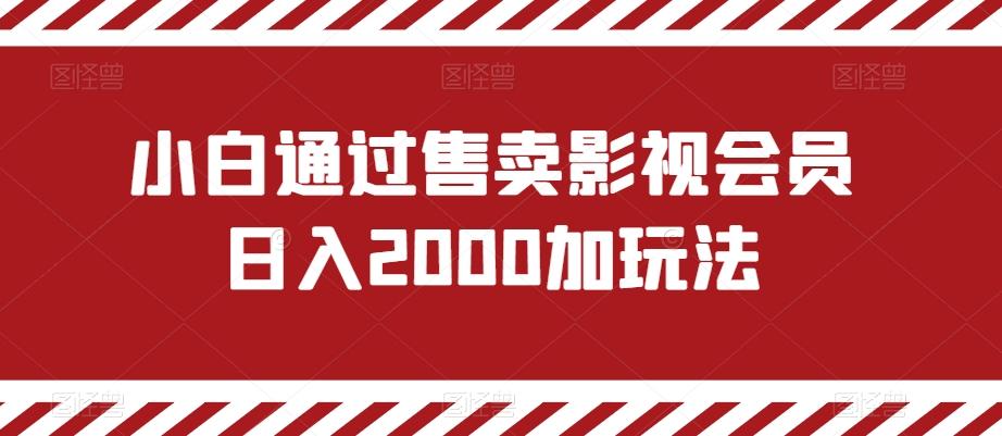 小白通过售卖影视会员日入2000加玩法-网赚项目平台