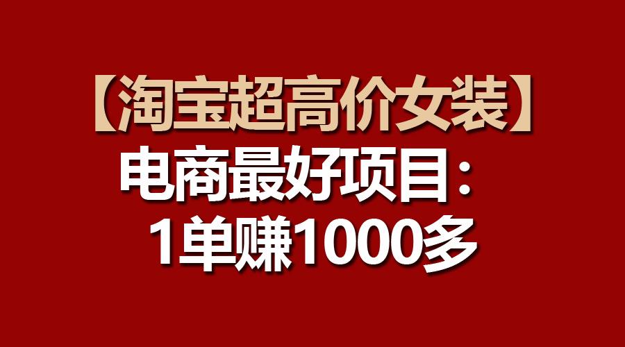 【淘宝超高价女装】电商最好项目：一单赚1000多-网赚项目平台