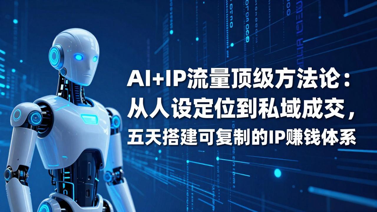 AI+IP顶级方法论：从人设定位到私域成交，五天搭建可复制的IP赚钱体系-网赚项目平台
