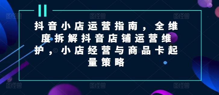 抖音小店运营指南，全维度拆解抖音店铺运营维护，小店经营与商品卡起量策略-网赚项目平台