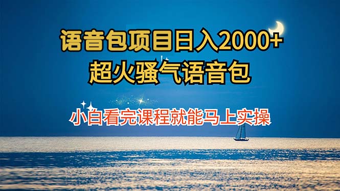 语音包项目 日入2000+ 超火骚气语音包小白看完课程就能马上实操-网赚项目平台