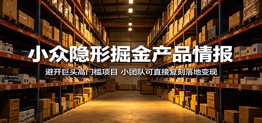 小众隐形掘金产品情报：避开巨头高门槛项目，小团队可直接复刻落地变现-网赚项目平台