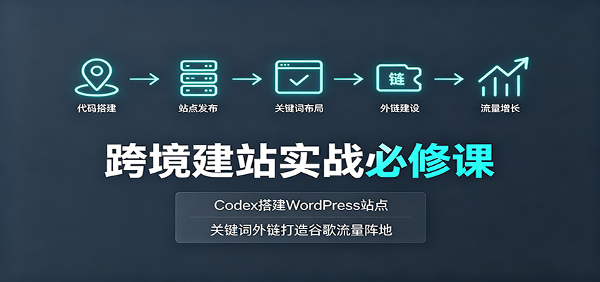 跨境建站实战必修课：Codex搭建WordPress站点，关键词外链打造谷歌流量阵地-网赚项目平台