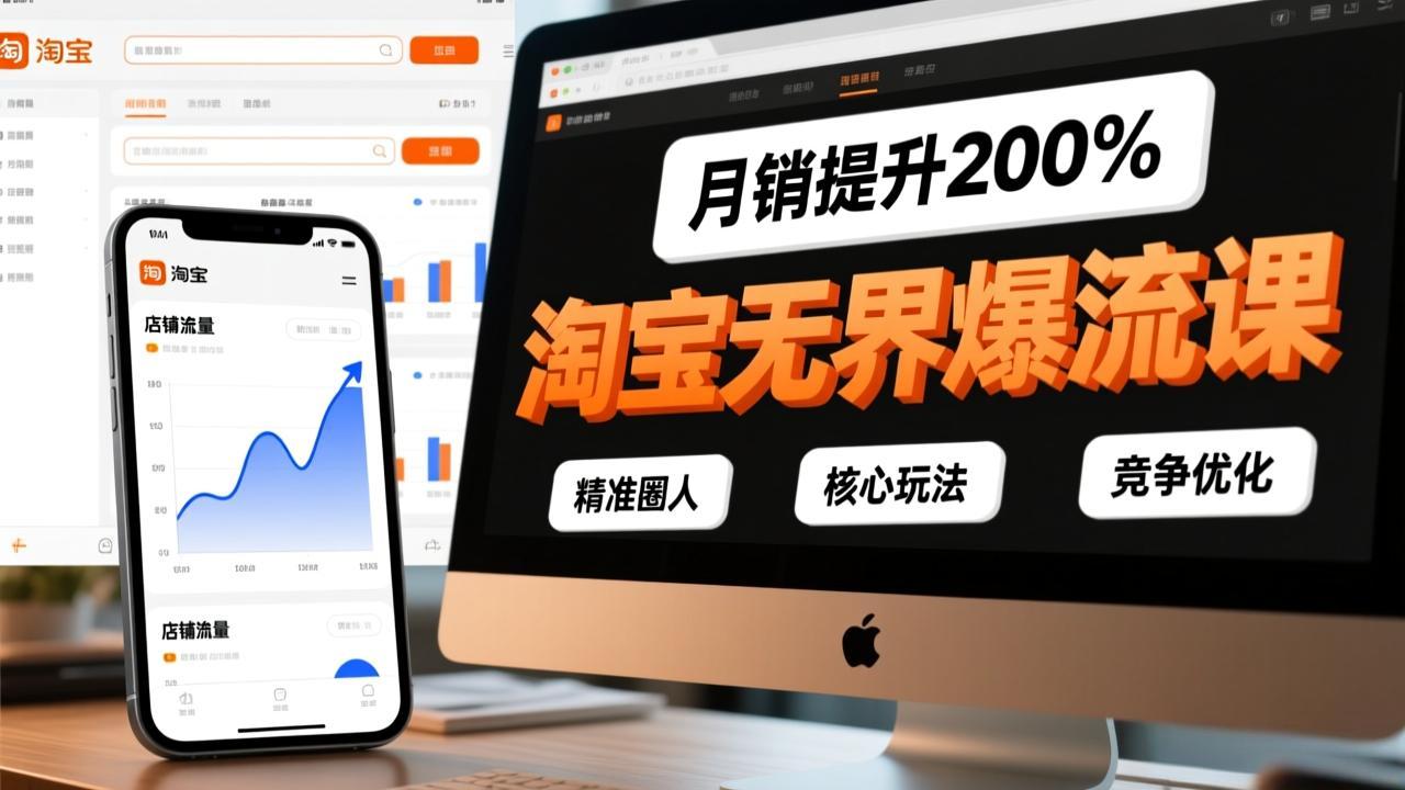 淘宝无界爆流课，精准圈人、核心玩法、竞争优化，快速引爆店铺流量，月销提升200%-网赚项目平台