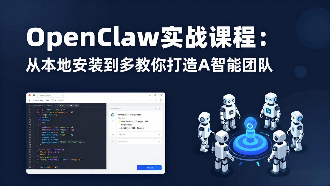 OpenClaw实战课程：从本地安装到多Agent协同，手把手教你打造AI智能团队-网赚项目平台