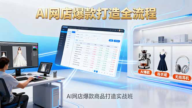 AI网店爆款商品打造实战班：AI技术实现商品图智能处理，快速搭建AI网店-网赚项目平台
