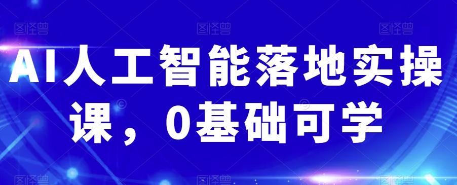 AI人工智能落地实操课，0基础可学-网赚项目平台