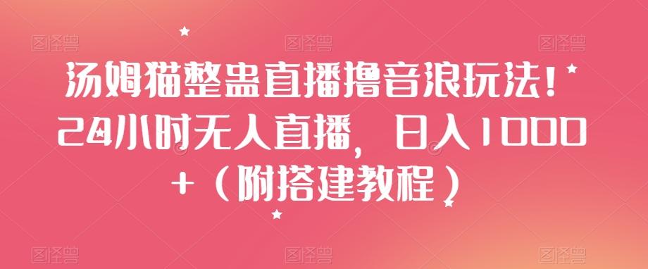 汤姆猫整蛊直播撸音浪玩法！24小时无人直播，日入1000+（附搭建教程）【揭秘】-网赚项目平台