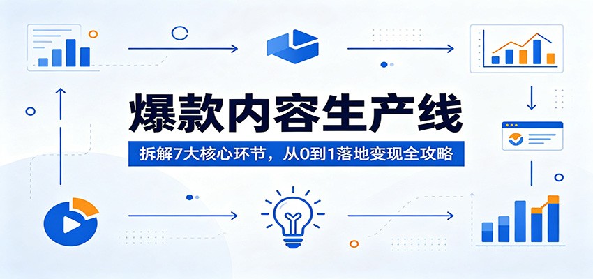 爆款内容生产线：拆解7大核心环节，从0到1落地变现全攻略-网赚项目平台