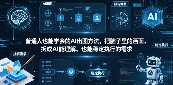 普通⼈也能学会的AI出图⽅法，把脑子里的画面，拆成AI能理解、也能稳定执行的需求【文档】-网赚项目平台