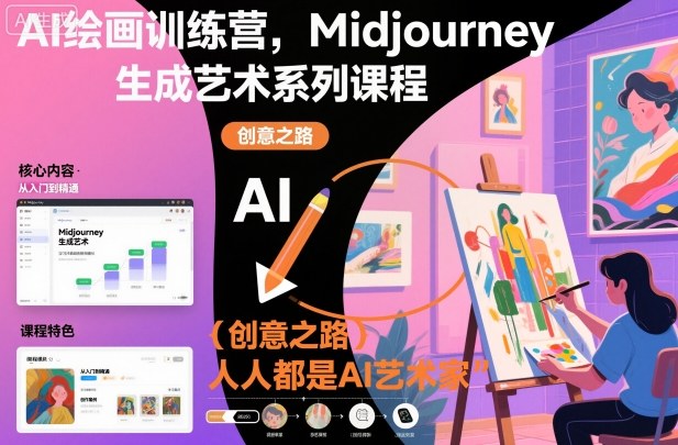 AI绘画训练营,Midjourney生成艺术系列课程,人人都是AI艺术家-网赚项目平台