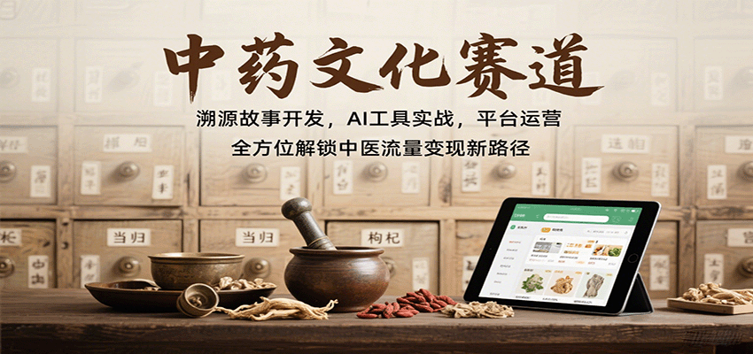 中药文化赛道:溯源故事开发,AI工具实战,平台运营,全方位解锁中医流量变现新路径-网赚项目平台
