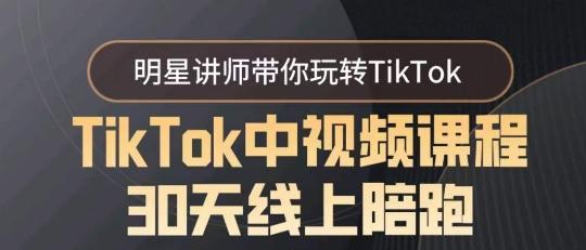 TikTok中视频课程30天线上陪跑，明星讲师带你玩转TikTok-网赚项目平台