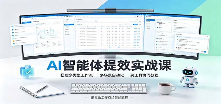 AI智能体提效实战课：搭建多类型工作流，多场景自动化，跨工具协同教程-网赚项目平台