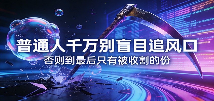 付费文章《通人千万别盲目追风口》否则到最后只有被收割的份-网赚项目平台