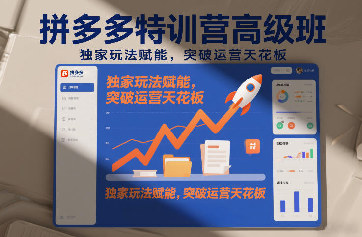 拼多多特训营高阶班，独家玩法赋能，突破运营天花板(更新26年2月)-网赚项目平台