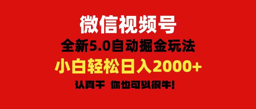 微信视频号变现，5.0全新自动掘金玩法，日入利润2000+有手就行-网赚项目平台