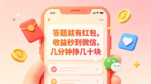 答题就有红包，收益秒到微信，几分钟挣几十块，学生党上班族宝妈都可以玩【揭秘】-网赚项目平台