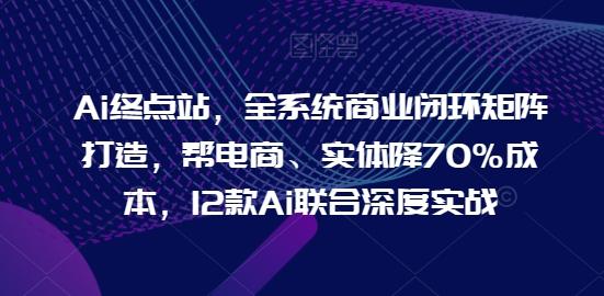 Ai终点站，全系统商业闭环矩阵打造，帮电商、实体降70%成本，12款Ai联合深度实战-网赚项目平台