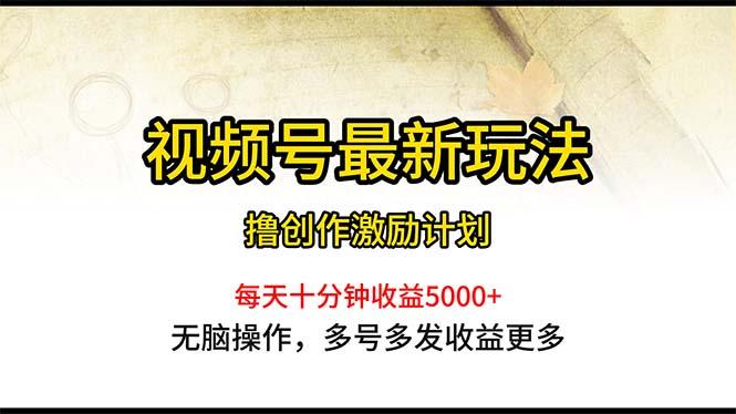 视频号最新玩法，每日一小时月入5000+-网赚项目平台
