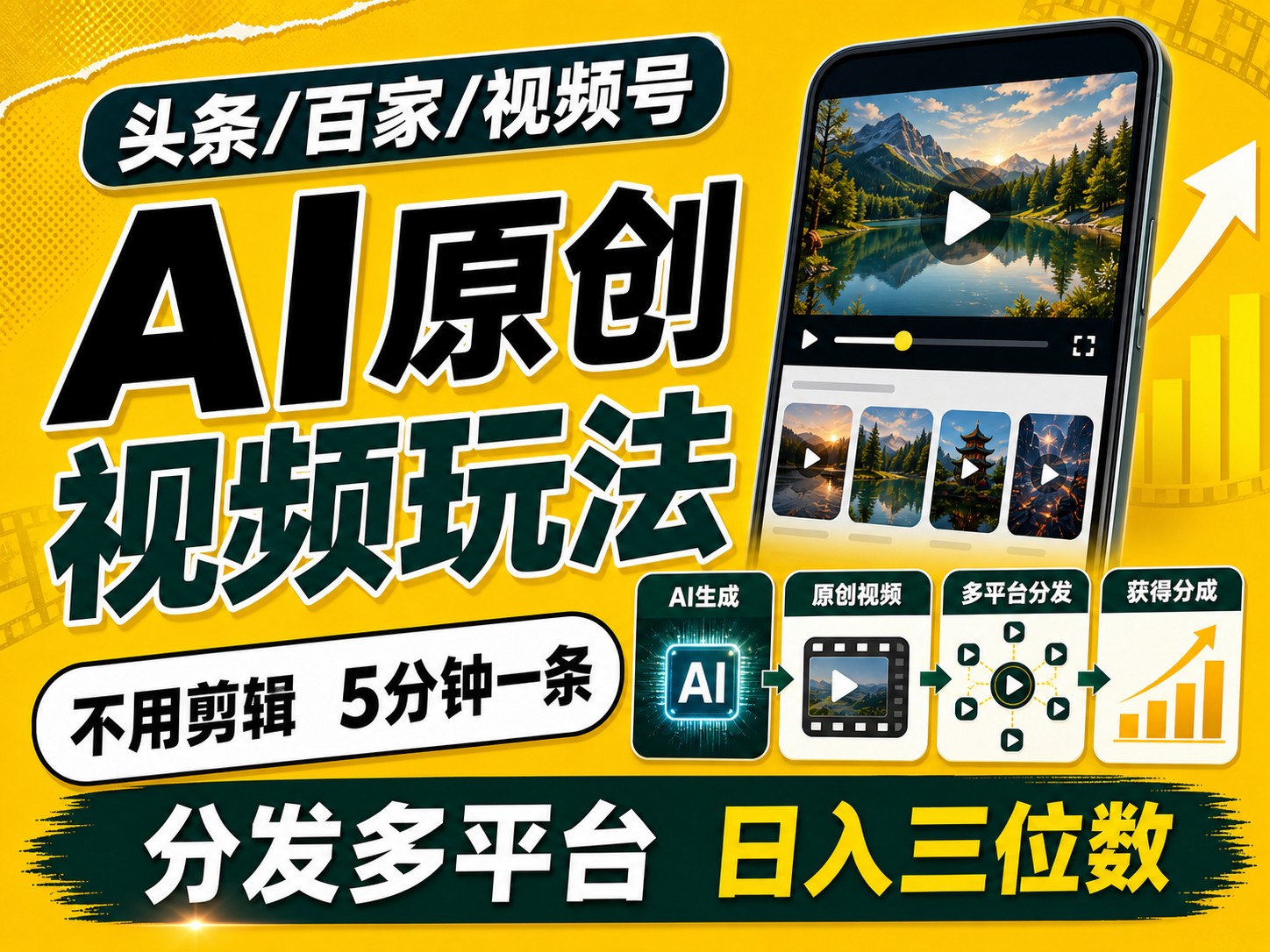 2026头条百家号升级玩法 5分钟一条原创视频 发多平台赚收-网赚项目平台
