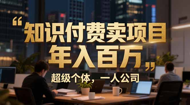 从0到年入百万：超级个体实战心得公开，个人IP×精准引流×成交系统全拆解-网赚项目平台