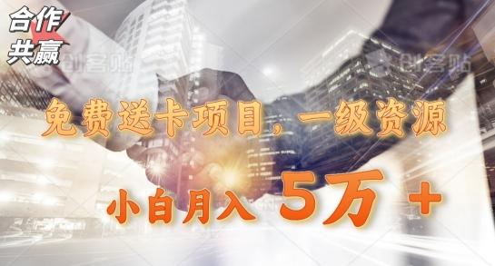 免费送卡项目，一级资源，小白月入5万+-网赚项目平台