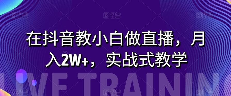 在抖音教小白做直播，月入2W+，实战式教学【揭秘】-网赚项目平台
