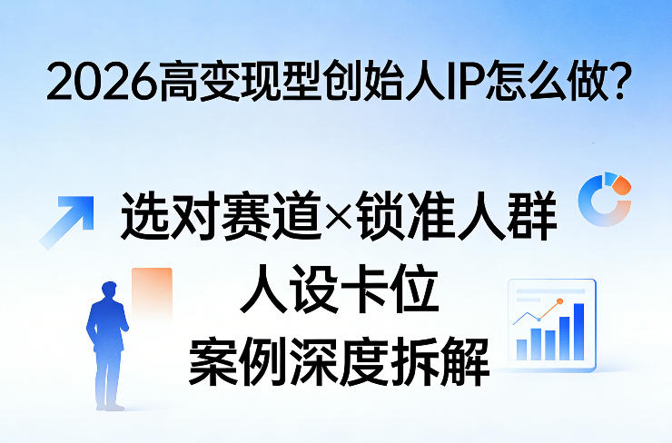 2026高变现型创始人IP怎么做？选对赛道×锁准人群×人设卡位×案例深度拆解-网赚项目平台