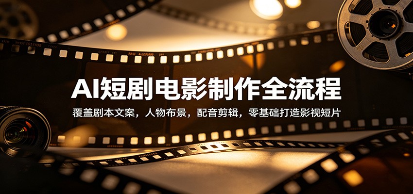AI短剧电影制作全流程：覆盖剧本文案，人物布景，配音剪辑，零基础打造影视短片-网赚项目平台
